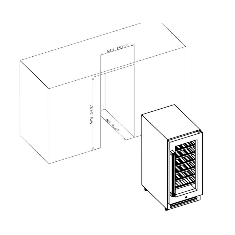 Thor Stainless Steel 33-Bottle Single Zone Wine Cooler