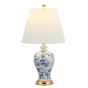 Grace 24 in. Blue/White Floral Classic LED Table Lamp