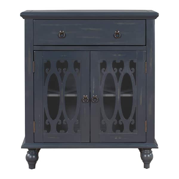 Tileon 31.5 in. W x 14.96 in. D x 36.5 in. H in Antique Gray MDF Ready to Assemble Kitchen Cabinet w/Solid wood Frame and Legs