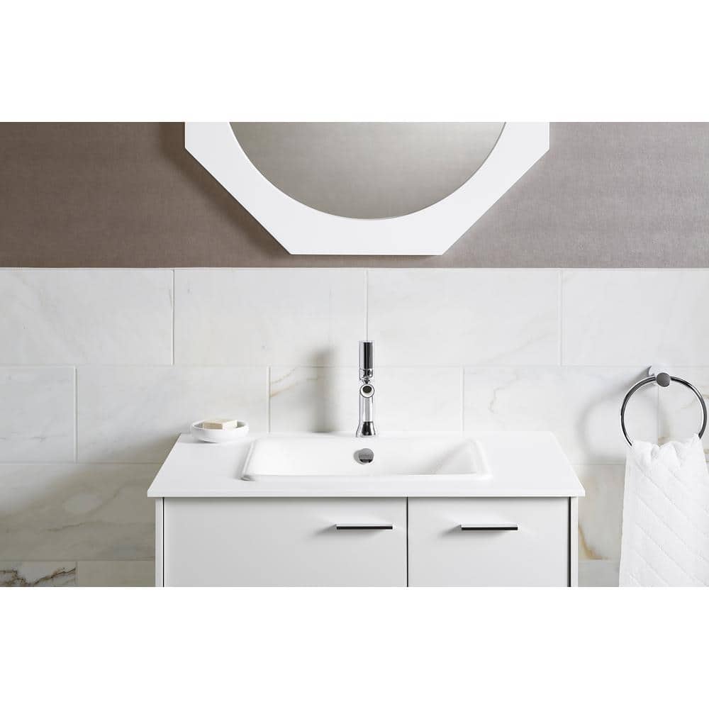 Iron Plains Traditional White Cast Iron Rectangular Undermount Bathroom Sink