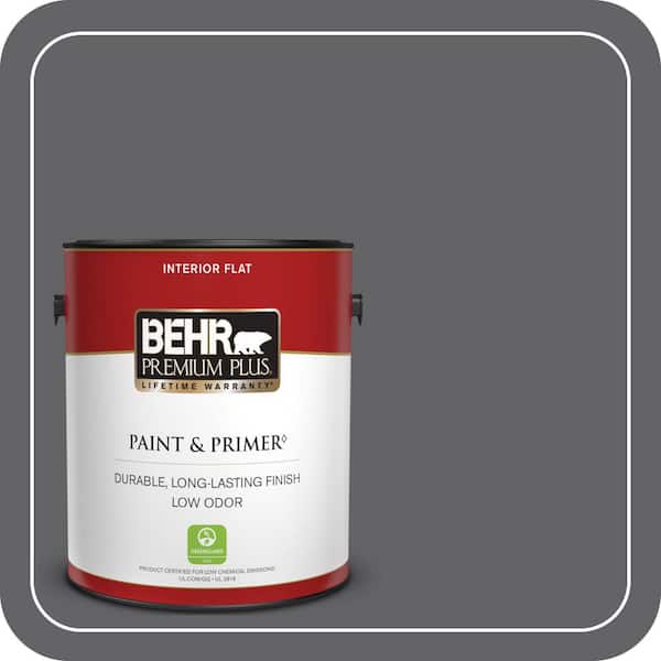 BEHR PREMIUM PLUS 1 gal. #N530-6 Digital Flat Low Odor Interior Paint & Primer