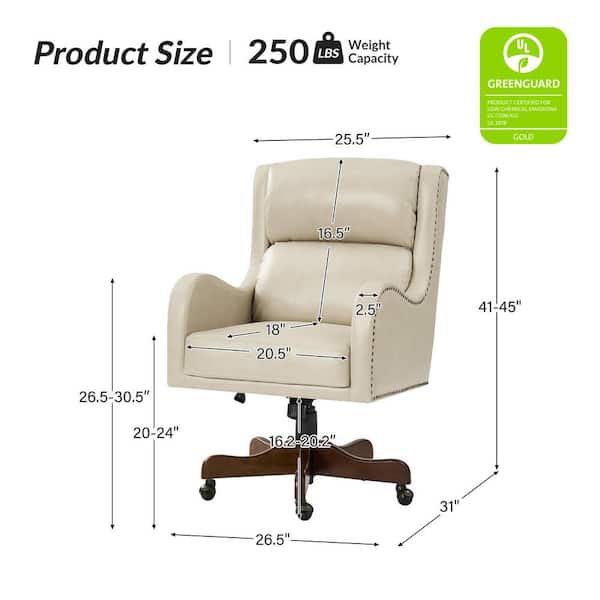 JAYDEN CREATION Patrick Beige Faux Leather Adjustable Height