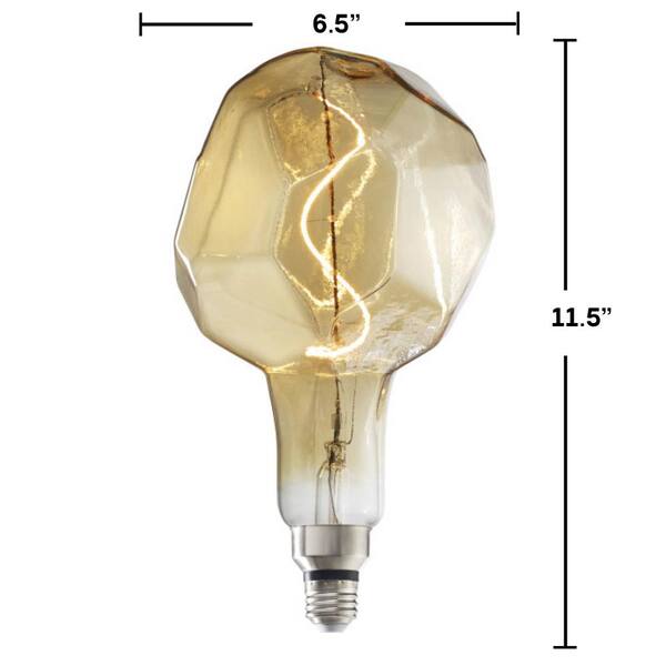 Bulbrite - 60-Watt Equivalent Jewel Amber Light Dimmable LED Grand Filament Nostalgic Light Bulb