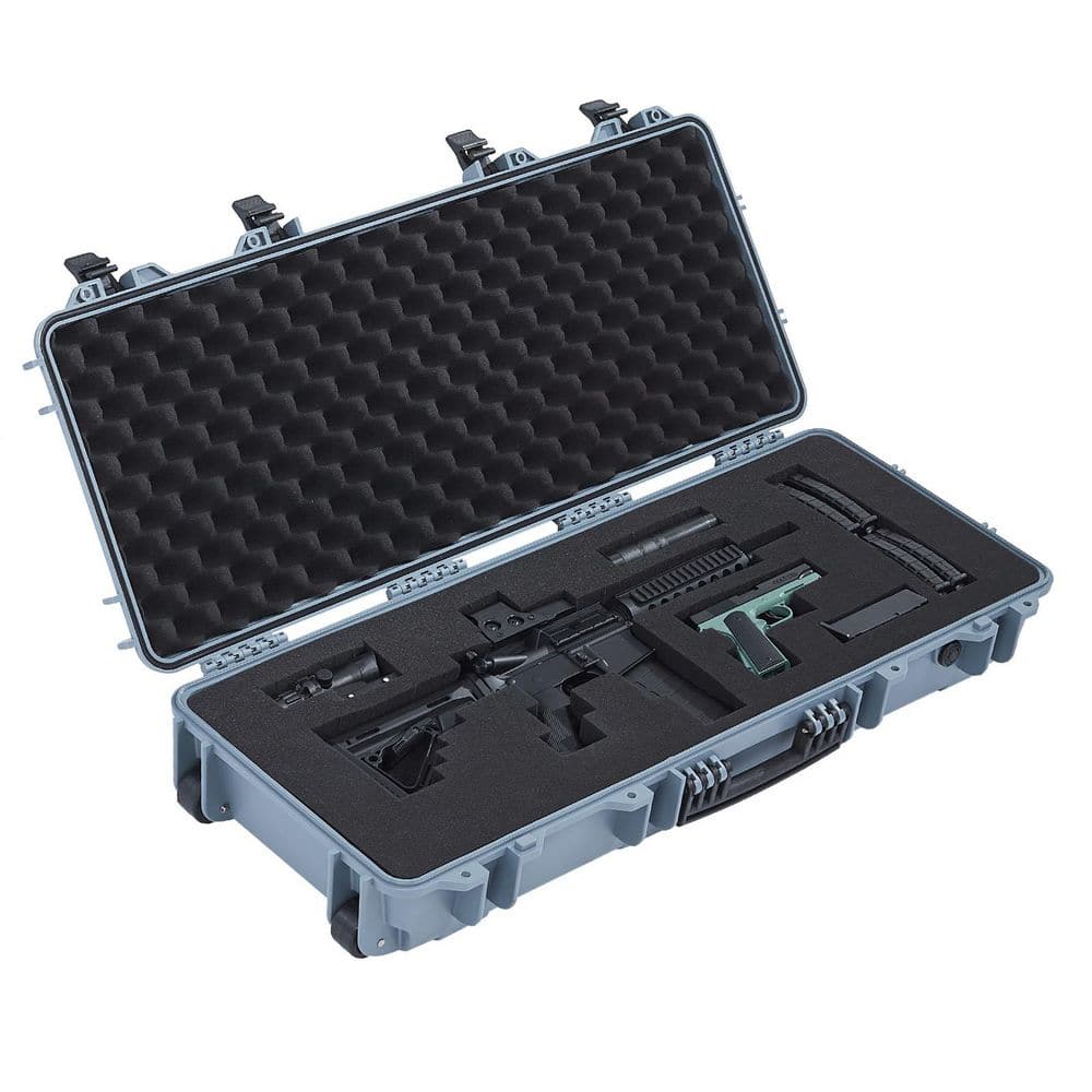 Hard Rifle Case, Grey, Lockable Rifle Case with 4 Layers Pre-cut Foams, 36 in. Gun Storage with Wheels, IP67 Waterproof price history on PriceWatchPro