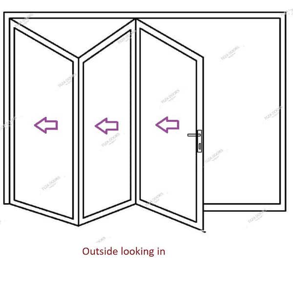 96 in. x 96 in. Black Left Swing/Outswing Aluminum Folding Patio Door