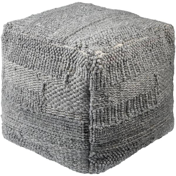Artistic Weavers Kamron Gray Modern Polyester 18 in. L x 18 in. W x 18 in. H Pouf