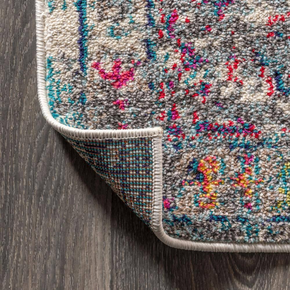 Bohemian Flair Multicolor Medallion Synthetic Area Rug 3x5