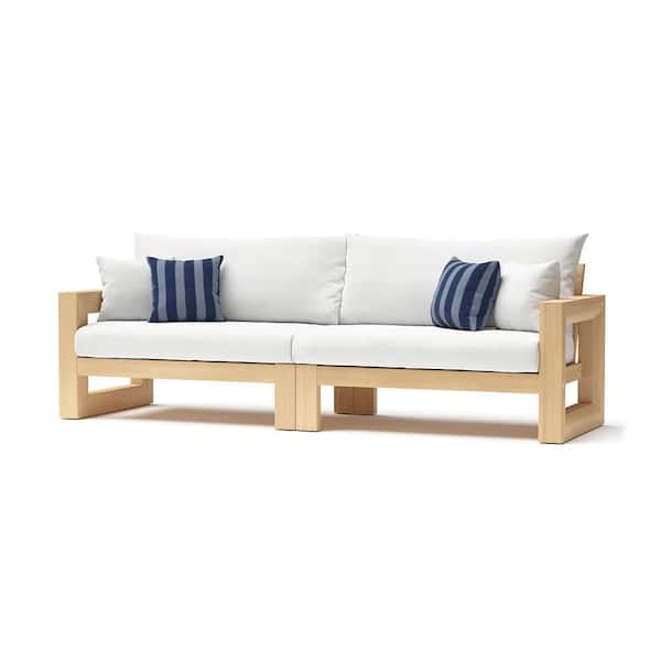 RST BRANDS Benson 96in Wood Outdoor Sofa with Sunbrella Centered Ink Cushions