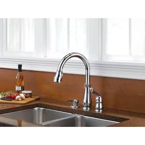 Leland Single Handle Pull Down Sprayer Kitchen Faucet with Soap Dispenser and MagnaTite Docking in Chrome