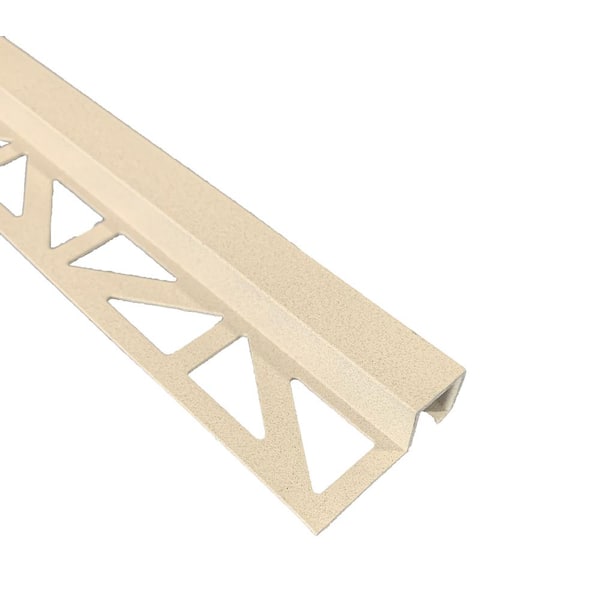 DURAL Squareline Profile 3/8 in. Square Edge Textured Greige Metal Tile Edge Trim