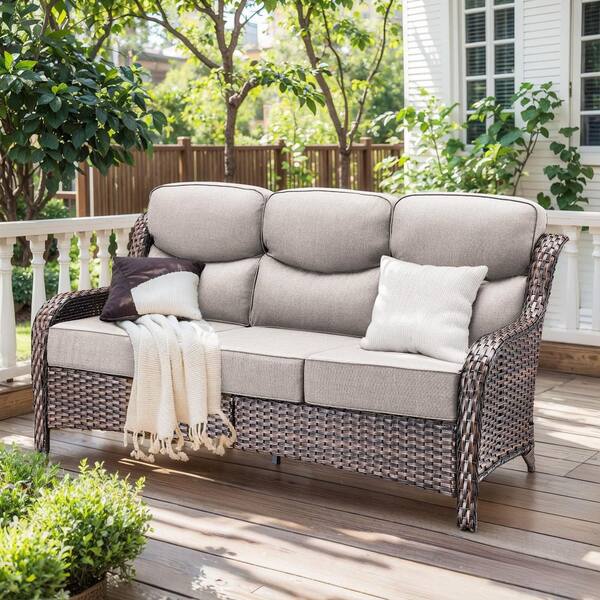 テーブル・チェア・ハンモック MOROBRASS quarter unit moosprr Arcline 3-Piece Brown Wicker Patio Conversation Set
