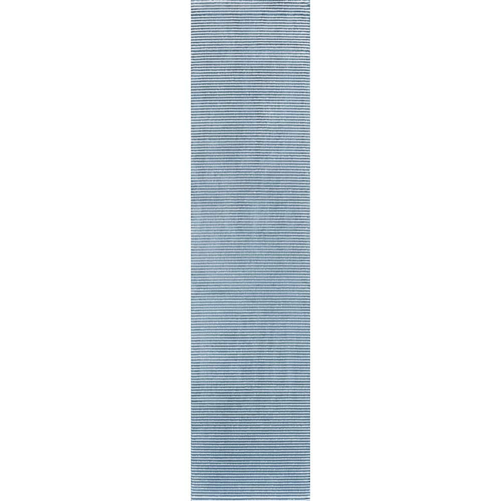 Cole Modern Minimalist Pinstripe High-Low Blue/White 2 ft. x 8 ft. Runner Rug price history on PriceWatchPro
