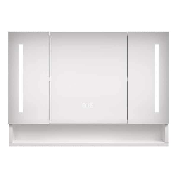 Unbranded 39 in. W x 28 in. H Rectangular Aluminum Medicine Cabinet with Mirror