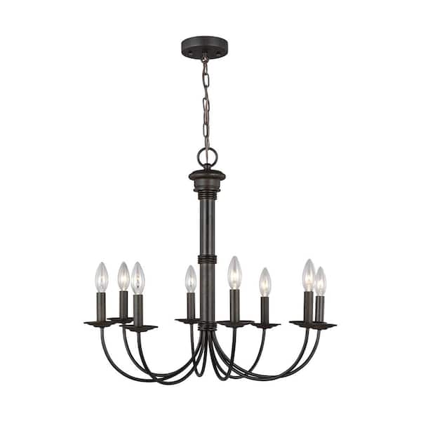 Generation Lighting Tyler 8-Light Espresso Distressed Bronze Traditional Hanging Candlestick Chandelier