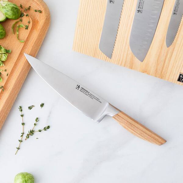 Henckels Pakka 6-pc Stainless steel full tang knife magnetic block