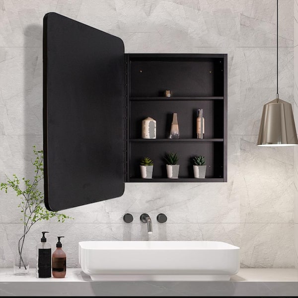 Cesicia 20 in. W x 28 in. H Rectangular Black Framed Surface or