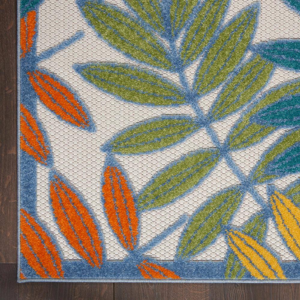 Ivory Multi Floral Synthetic Rectangular Area Rug 5'3" x 7'5"